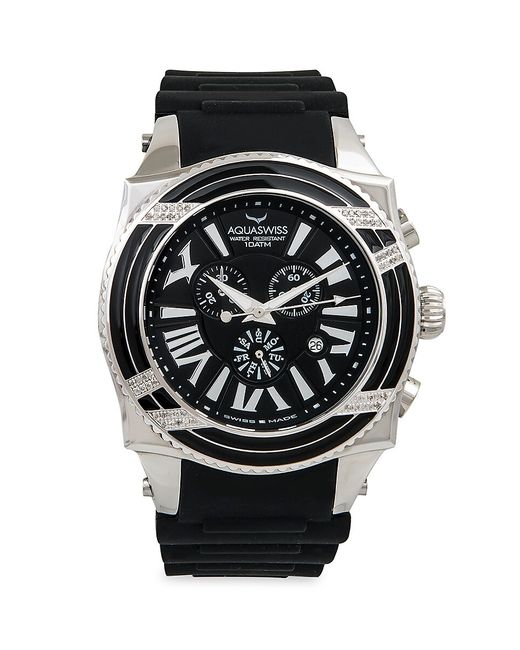 AquaSwiss Swissport Xgd 50MM Stainless Steel Case Diamond Watch