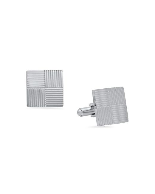 Hickey Freeman Stainless Steel Textured Square Cuff Links