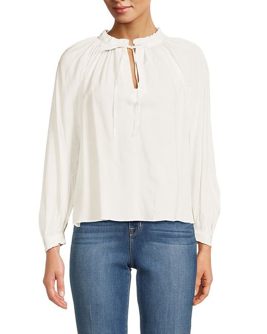 Zadig & Voltaire Keyhole Tie Ruffle Blouse
