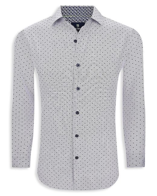 Tom Baine Performance Slim Fit Patterened Button Down Shirt