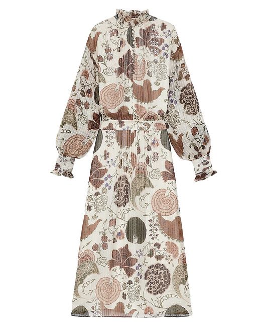 Lafayette 148 New York Floral Silk Blend Midi Dress