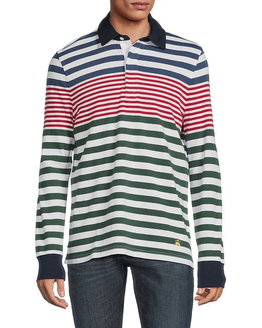 Brooks Brothers Long Sleeve Striped Ruby Polo