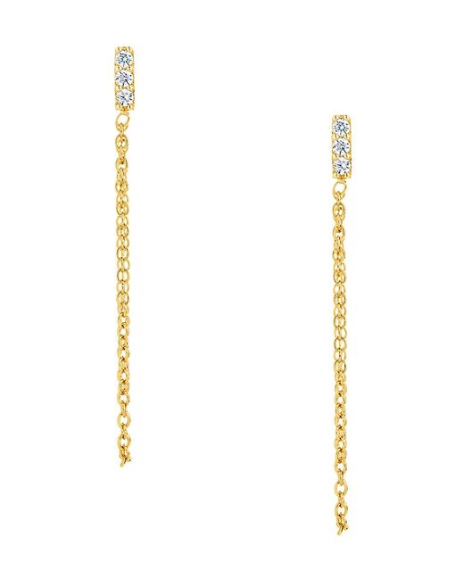 Sterling Forever Chelsea 14K Goldplated Cubic Zirconia Front to Back Earrings