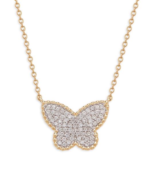 Effy 14K 0.24 TCW Diamond Butterfly Pendant Necklace/17