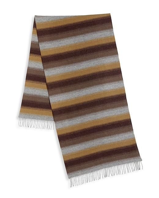 Saks Fifth Avenue Made in Italy Saks Fifth Avenue Brushed Merino Wool Cashmere Striped Scarf