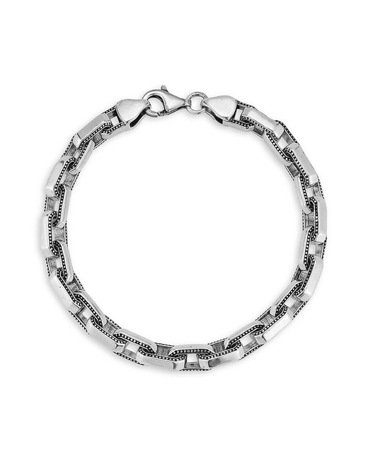 Yield Of Men Rhodium Plated Sterling Oxidized Chain Link Bracelet