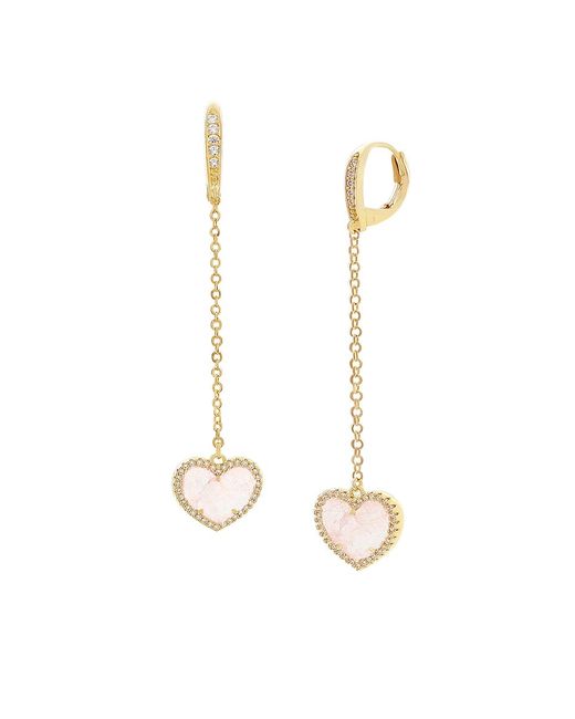 Jankuo Heart 14K Goldplated Crystal Cubic Zirconia Drop Earrings