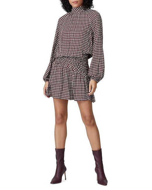 Ramy Brook Houndstooth Ruched Mini Dress 2