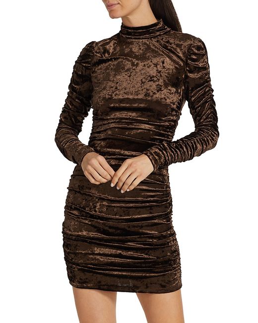 Ronny Kobo Fira Ruched Velvet Mini Dress M