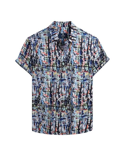 Tom Baine Slim Fit Abstract Golf Shirt S