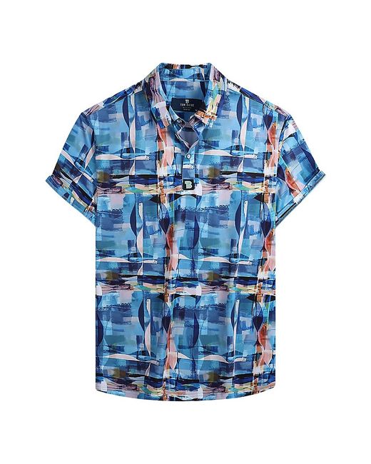 Tom Baine Slim Fit Abstract Golf Shirt S
