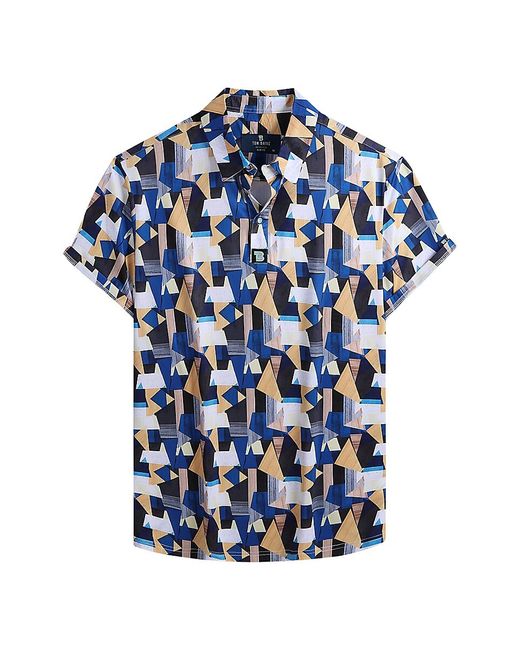 Tom Baine Slim Fit Geometric Golf Shirt S