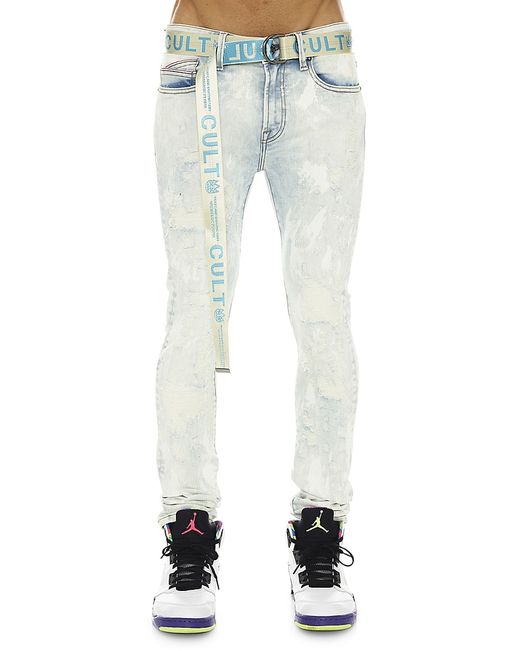 Cult Of Individuality Belted Distressed Super Skinny Jeans 29