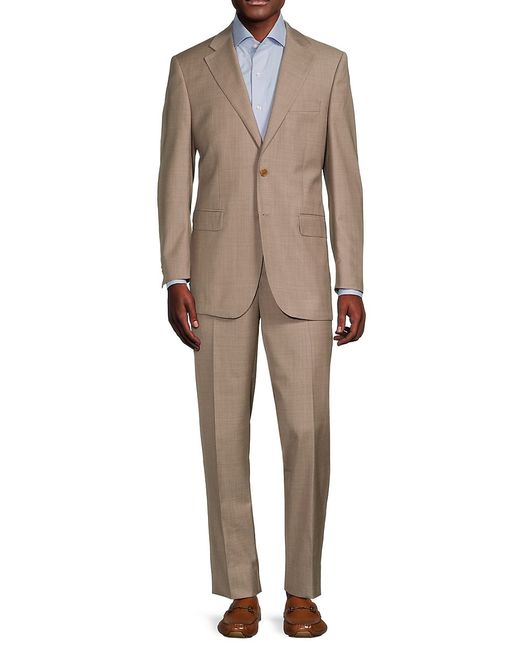 Saks Fifth Avenue Made in Italy Saks Fifth Avenue Classic Fit Crosshatch Wool Suit 36 S