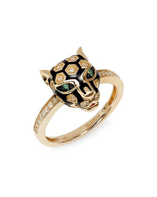 Effy 14K Yellow Gold Diamond Ring