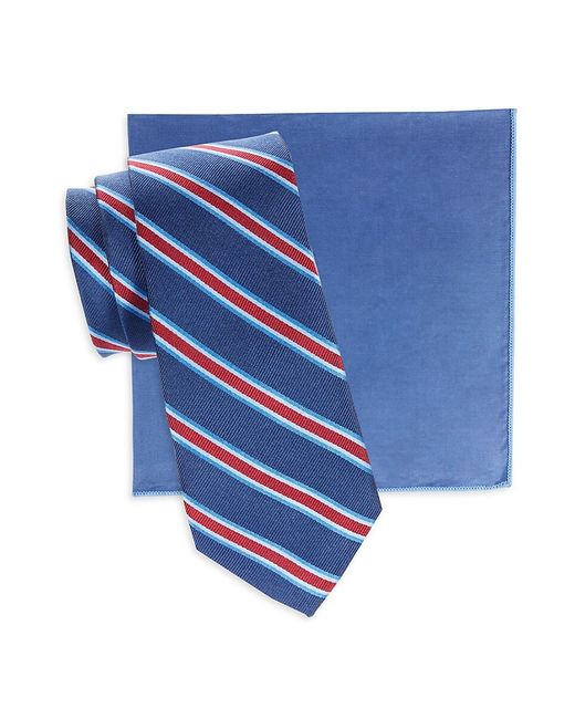 Hickey Freeman 2-Piece Striped Tie Pocket Square Set