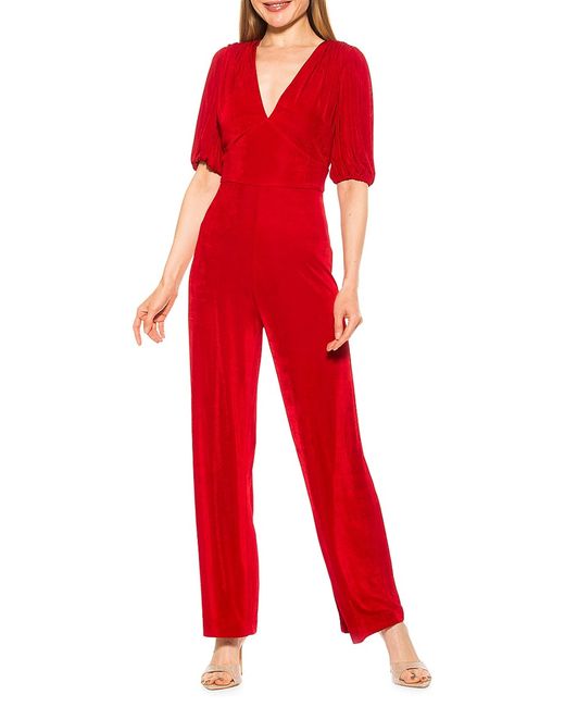 Alexia Admor Ivy Puff Sleeve Wide Leg Jumpsuit XS