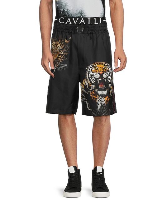 Cavalli Class by Roberto Cavalli Roberto Cavalli Graphic Silk Shorts 56 38