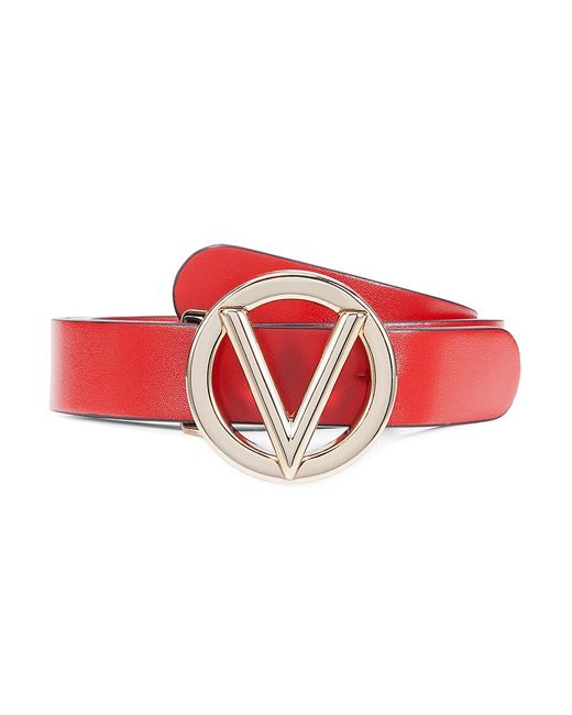 Valentino Bags by Mario Valentino Logo Leather Belt XS
