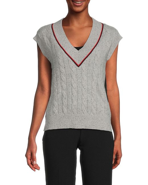 Minnie Rose Cable Knit Cashmere Sweater Vest XS