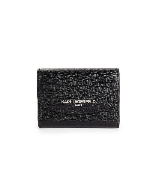 Karl Lagerfeld Logo Textured Leather Bifold Wallet