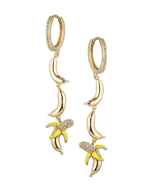 Eye Candy LA Luxe Shirin 18K Goldplated Cubic Zirconia Banana Dangle Earrings