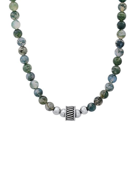 Anthony Jacobs Stainless Steel Amazonite Beads Necklace