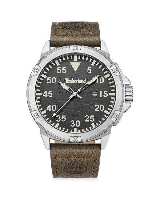 Timberland Classic 44MM Stainless Steel Case Leather Strap Watch