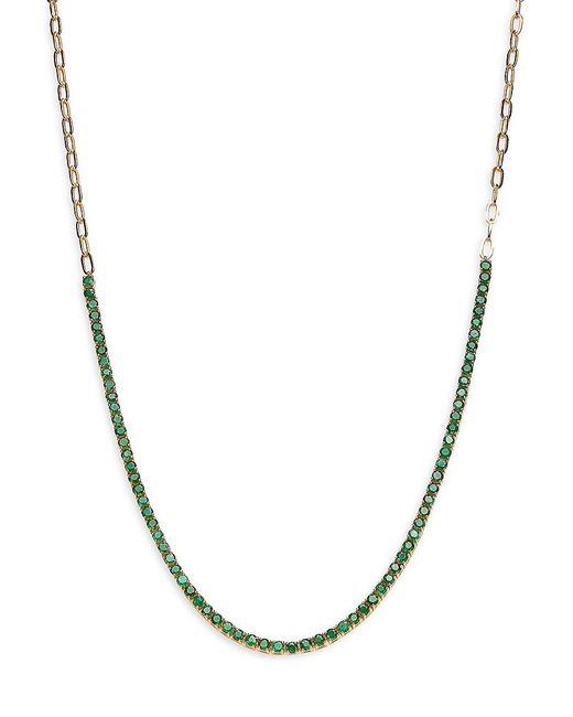 Effy ENY 14K Goldplated Sterling Natural Emerald Necklace