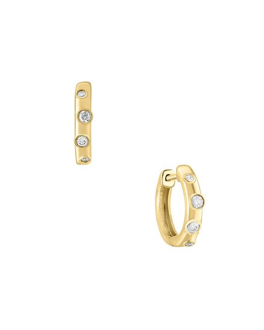 Effy ENY 14K Yellow Goldplated Sterling 0.19 TCW Diamond Huggie Earrings