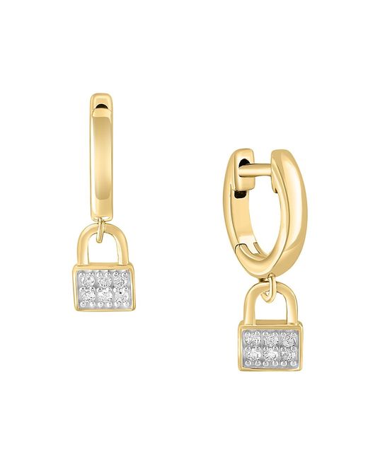 Effy ENY 14K Goldplated Sterling 0.09 TCW Diamond Drop Earrings