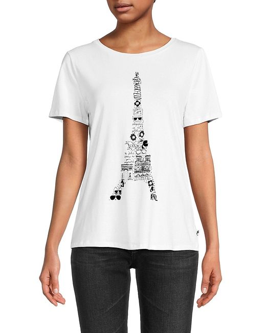 Karl Lagerfeld Logo Eiffel Tower Graphic Tee XL