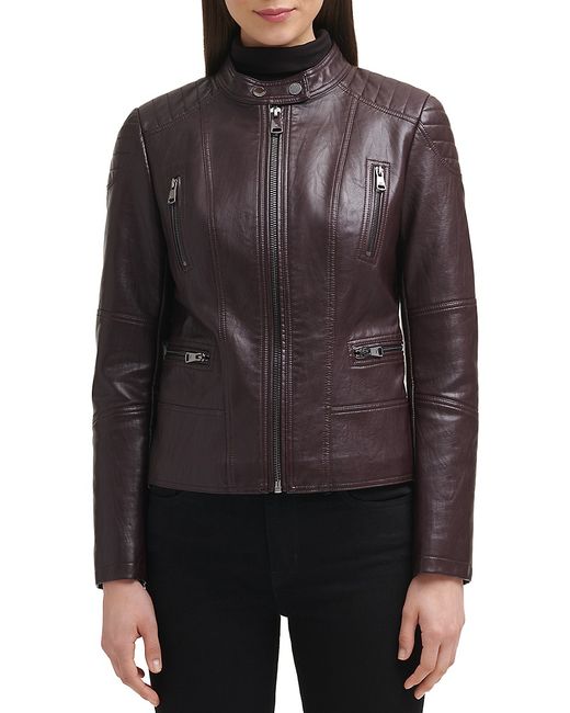 Kenneth Cole Faux Leather Moto Jacket L
