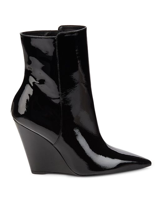 Stuart Weitzman Patent Leather Wedge Ankle Boots