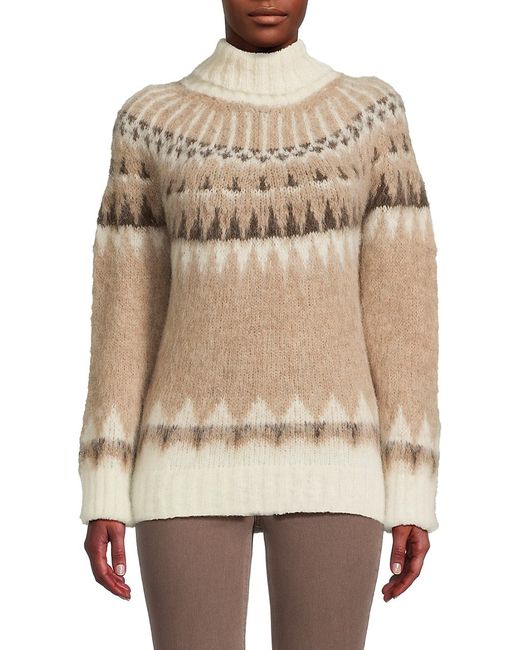Naadam Fair Isle Alpaca Blend Turtleneck Sweater L