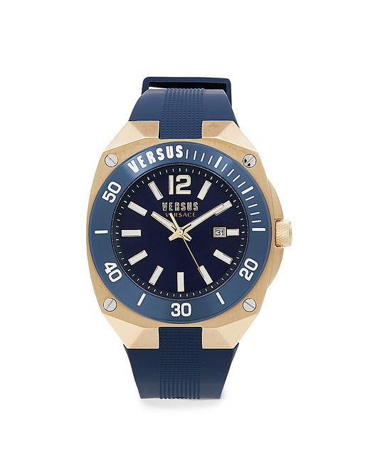 Versus 48MM Goldtone Stainless Steel Silicone Strap Watch