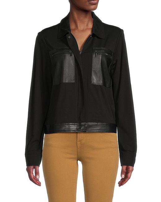 Calvin Klein Faux Leather Trim Zip Up Jacket XL