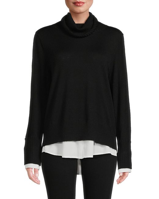 Saks Fifth Avenue Made in Italy Saks Fifth Avenue Ribbed Merino Wool Blend Turtleneck Sweater XS