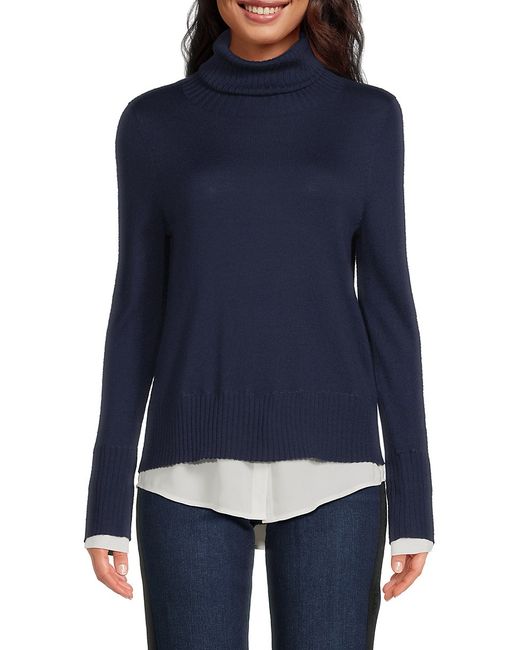 Saks Fifth Avenue Made in Italy Saks Fifth Avenue Ribbed Merino Wool Blend Turtleneck Sweater XS