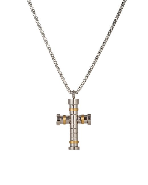 Eye Candy LA Premier Jordan Goldtone Titanium Cross Pendant Necklace