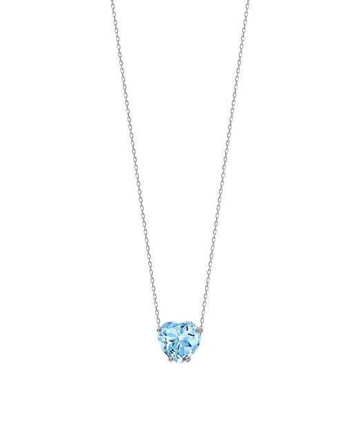 Gabi Rielle Outshine Sterling Aquamarine Crystal Heart Pendant Necklace