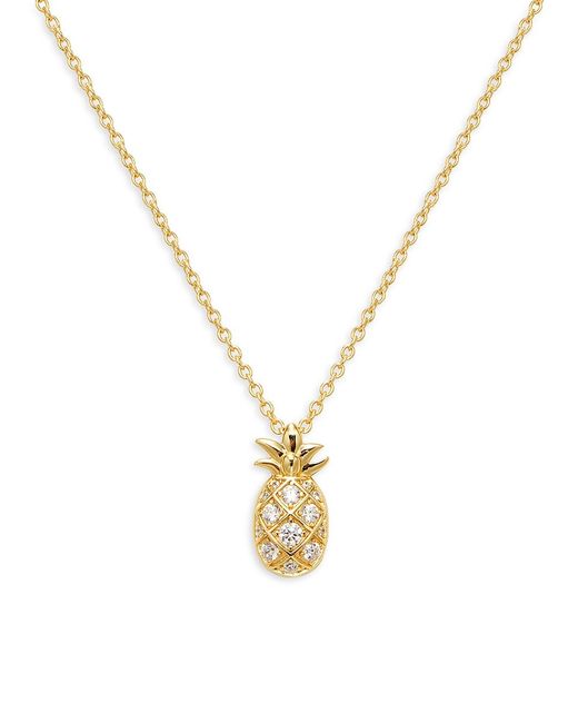 Lafonn Classic 18K Goldplated Sterling Simulated Diamond Pineapple Pendant Necklace