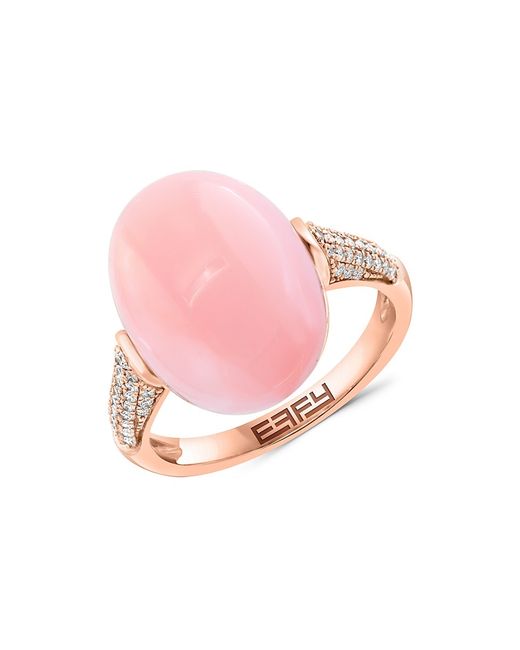 Effy 14K Rose Gold Opal Diamond Ring