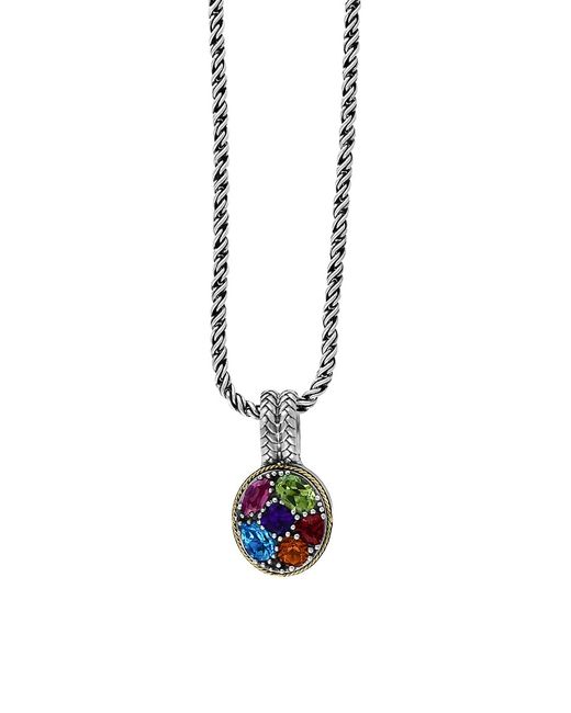 Effy Sterling 18K Yellow Gold Multi Stone Pendant Necklace