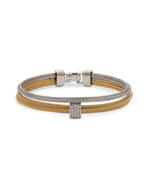 Alor 18K Goldtone Stainless Steel Diamond Bracelet