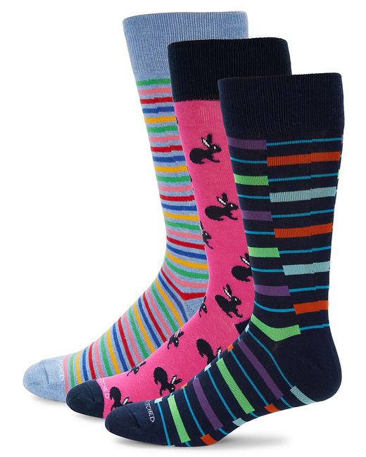 Unsimply Stitched 3-Pack Striped Crew Socks