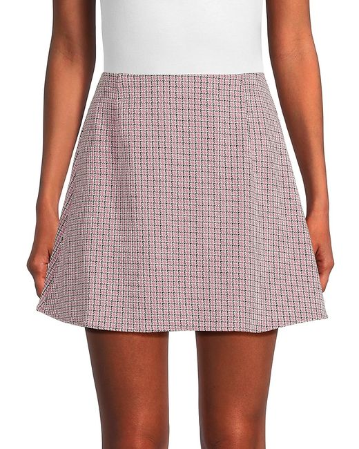 Love Ady Houndstooth Print A-line Mini Skirt XS