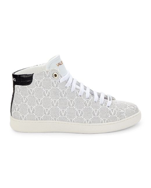 Valentino Bags by Mario Valentino Mabel Perforated Mongram High Top Sneakers 6