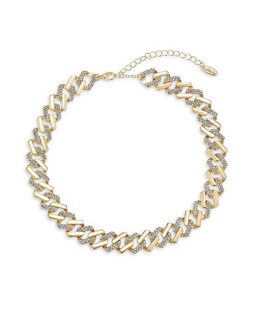 Ettika Goldtone Glass Square Chain Necklace