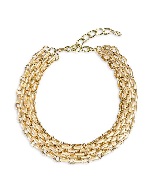 Ettika Goldtone Steel Mesh Chain Necklace